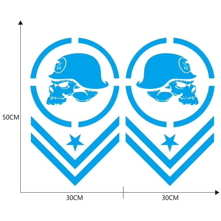 2 PCS/Set D-739 Skull Pattern Car Modified Decorative Sticker(Blue) - Decorative Sticker by buy2fix | Online Shopping UK | buy2fix