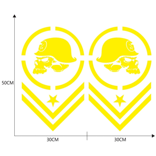 2 PCS/Set D-739 Skull Pattern Car Modified Decorative Sticker(Yellow) by buy2fix