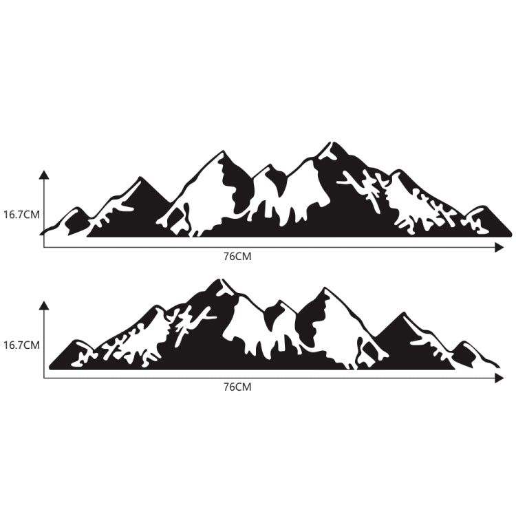 2 PCS/Set D-750 Mountain Pattern Car Modified Decorative Sticker(Black) - Decorative Sticker by buy2fix | Online Shopping UK | buy2fix