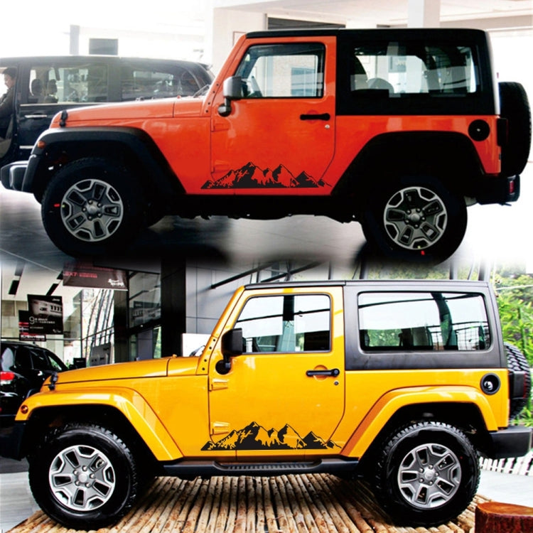2 PCS/Set D-750 Mountain Pattern Car Modified Decorative Sticker(Black) - Decorative Sticker by buy2fix | Online Shopping UK | buy2fix