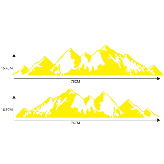 2 PCS/Set D-750 Mountain Pattern Car Modified Decorative Sticker(Yellow) by buy2fix
