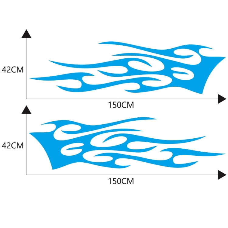 2 PCS/Set D-751 Flame Pattern Car Modified Decorative Sticker(Blue) - Decorative Sticker by buy2fix | Online Shopping UK | buy2fix