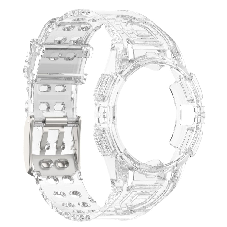 For Samsung Galaxy Watch4 Classic 46mm Silicone Integrated Watch Band(Transparent White) - Watch Bands by buy2fix | Online Shopping UK | buy2fix