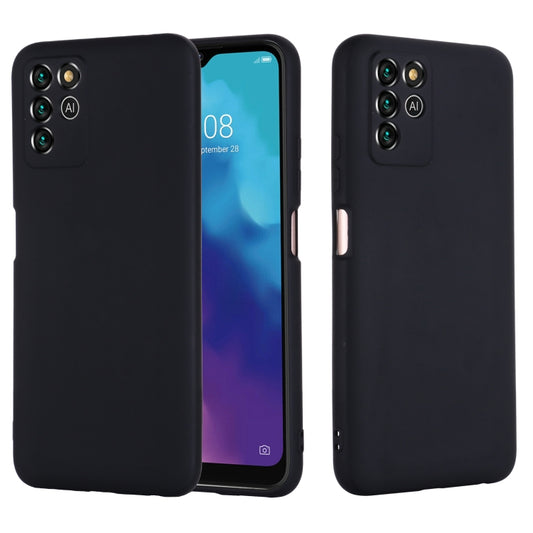 For ZTE V30 Vita Pure Color Liquid Silicone Shockproof Full Coverage Phone Case(Black) by buy2fix