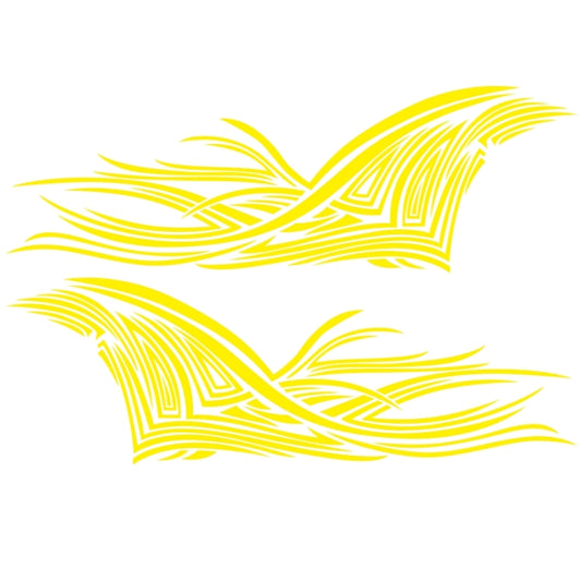 2 PCS/Set D-752 Lines Pattern Car Modified Decorative Sticker(Yellow) by buy2fix