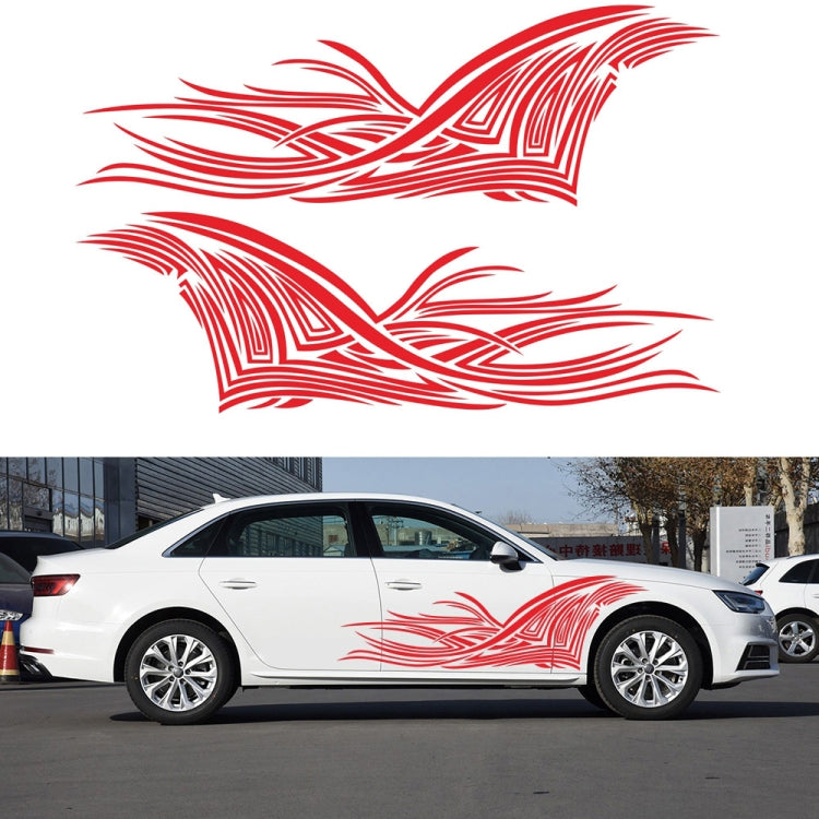 2 PCS/Set D-752 Lines Pattern Car Modified Decorative Sticker(Red) - Decorative Sticker by buy2fix | Online Shopping UK | buy2fix