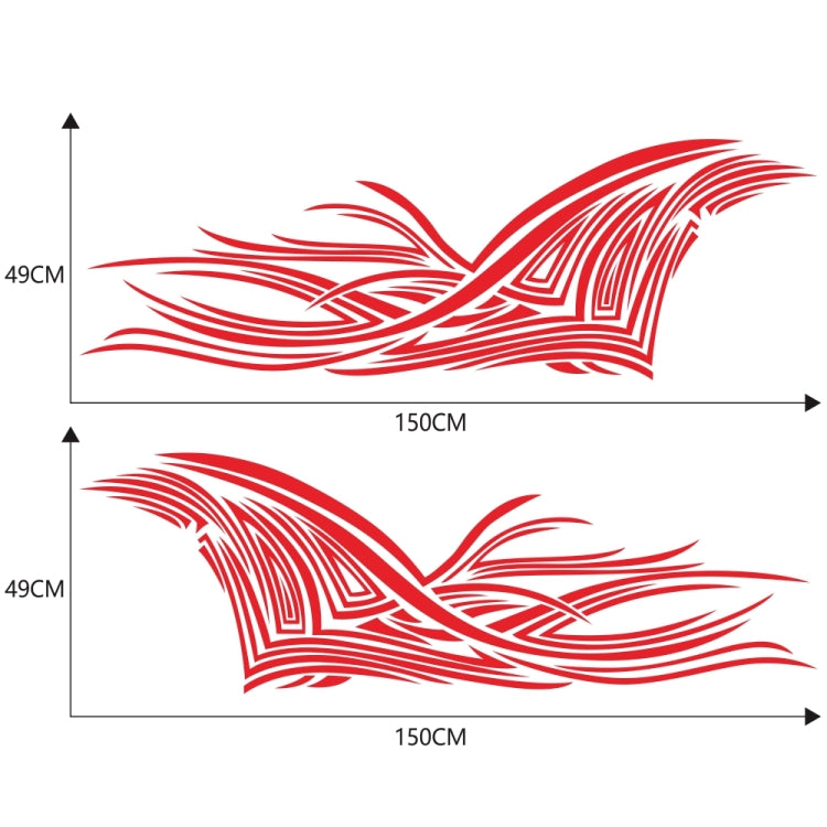 2 PCS/Set D-752 Lines Pattern Car Modified Decorative Sticker(Red) - Decorative Sticker by buy2fix | Online Shopping UK | buy2fix