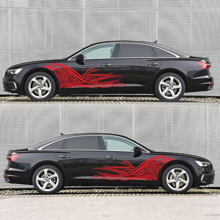 2 PCS/Set D-752 Lines Pattern Car Modified Decorative Sticker(Red) - Decorative Sticker by buy2fix | Online Shopping UK | buy2fix