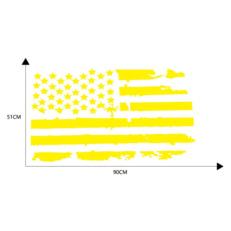 D-778 American Flag Pattern Car Modified Decorative Sticker(Yellow) - Decorative Sticker by buy2fix | Online Shopping UK | buy2fix