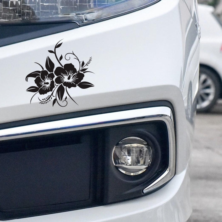 D-798 Flowers Bloom Pattern Car Modified Decorative Sticker(Black) - Decorative Sticker by buy2fix | Online Shopping UK | buy2fix