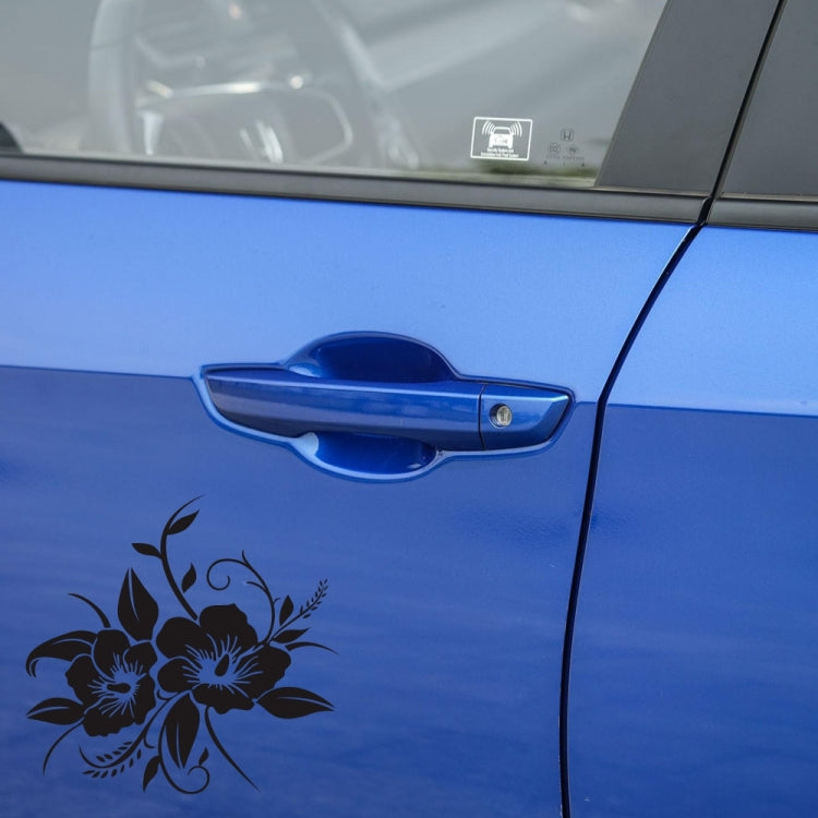 D-798 Flowers Bloom Pattern Car Modified Decorative Sticker(Black) - Decorative Sticker by buy2fix | Online Shopping UK | buy2fix