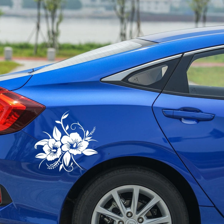 D-798 Flowers Bloom Pattern Car Modified Decorative Sticker(White) - Decorative Sticker by buy2fix | Online Shopping UK | buy2fix