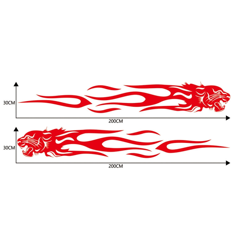 2 PCS/Set D-815 Flame Lion Pattern Car Modified Decorative Sticker(Red) - Decorative Sticker by buy2fix | Online Shopping UK | buy2fix