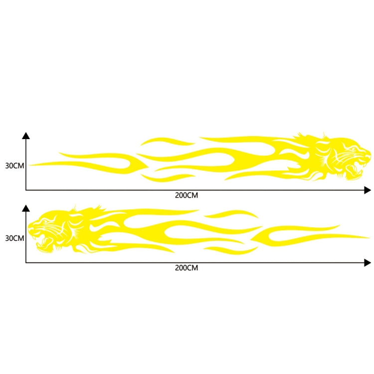 2 PCS/Set D-815 Flame Lion Pattern Car Modified Decorative Sticker(Yellow) - Decorative Sticker by buy2fix | Online Shopping UK | buy2fix