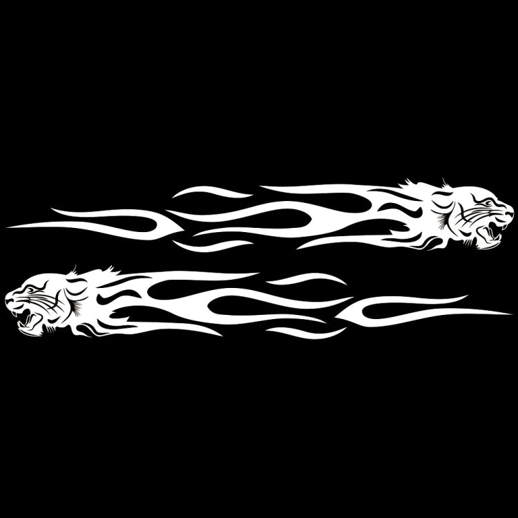 2 PCS/Set D-815 Flame Lion Pattern Car Modified Decorative Sticker(White) - Decorative Sticker by buy2fix | Online Shopping UK | buy2fix