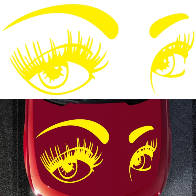 D-821 Beauty Eyes Pattern Car Modified Decorative Sticker(Yellow) - Decorative Sticker by buy2fix | Online Shopping UK | buy2fix