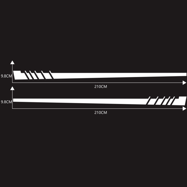 2 PCS/Set D-854 Stripe Pattern Car Modified Decorative Sticker(White) - Decorative Sticker by buy2fix | Online Shopping UK | buy2fix