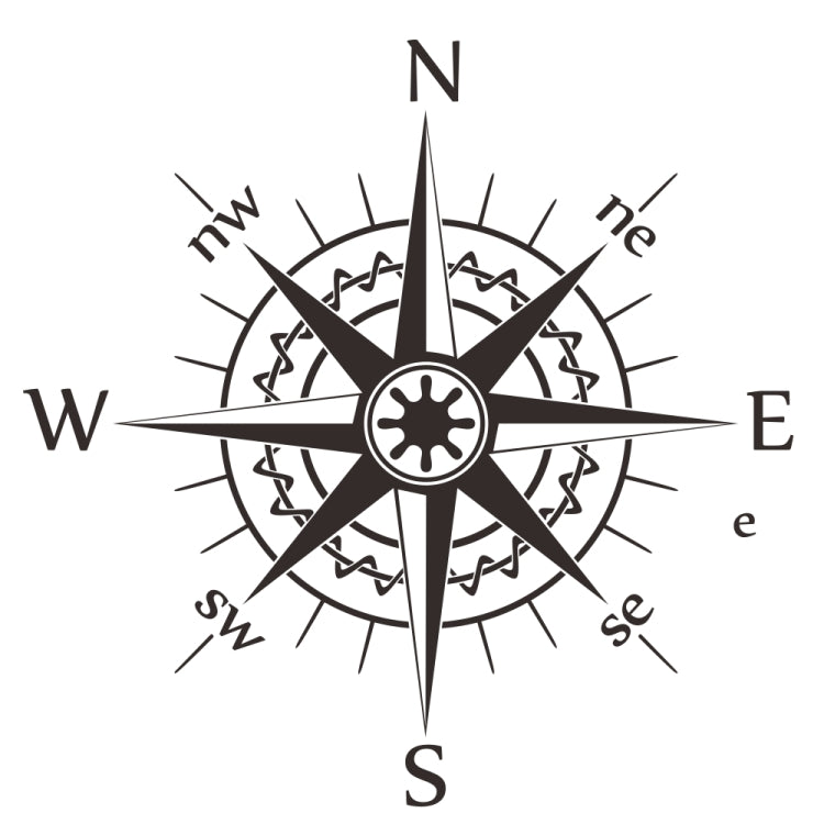 D-863 Compass Pattern Car Modified Decorative Sticker(Black) - Decorative Sticker by buy2fix | Online Shopping UK | buy2fix