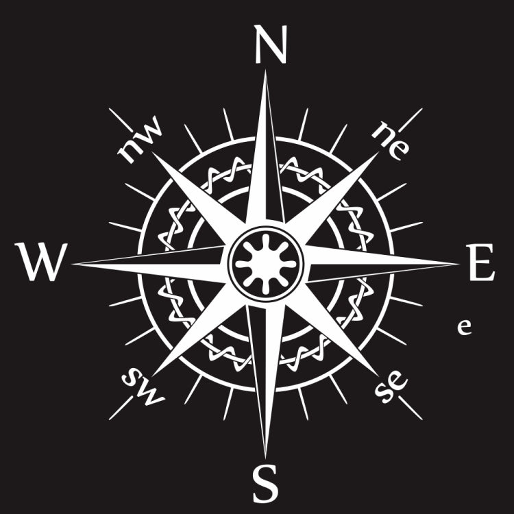 D-863 Compass Pattern Car Modified Decorative Sticker(White) - Decorative Sticker by buy2fix | Online Shopping UK | buy2fix