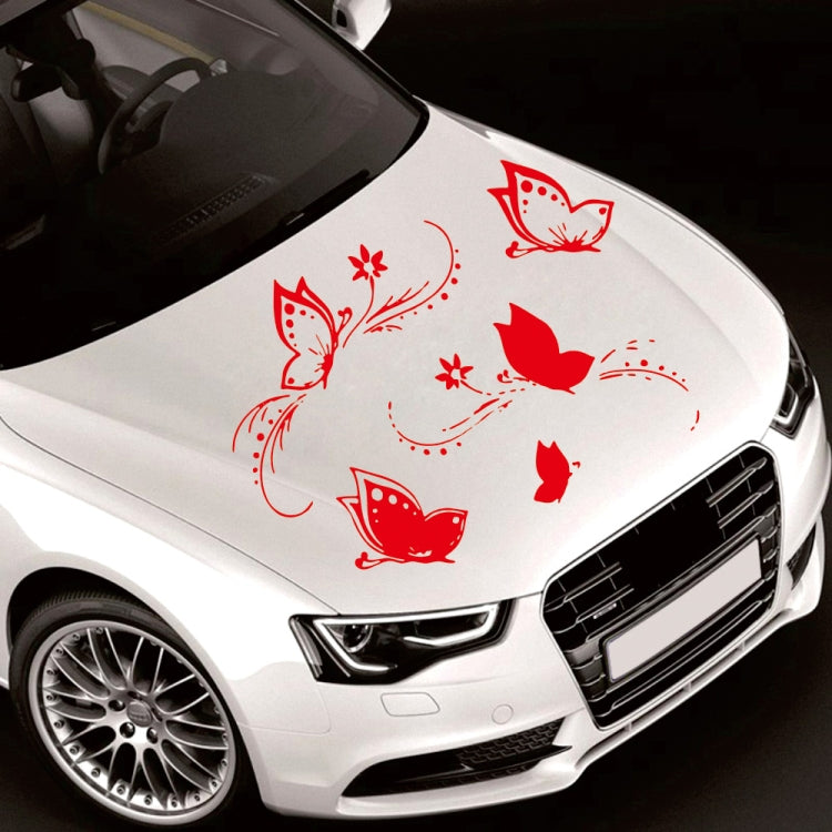 D-907 Butterflies Pattern Car Modified Decorative Sticker(Red) by buy2fix