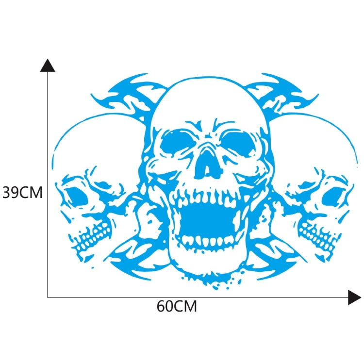 D-923 Three Skulls Pattern Car Modified Decorative Sticker(Blue) - Decorative Sticker by buy2fix | Online Shopping UK | buy2fix