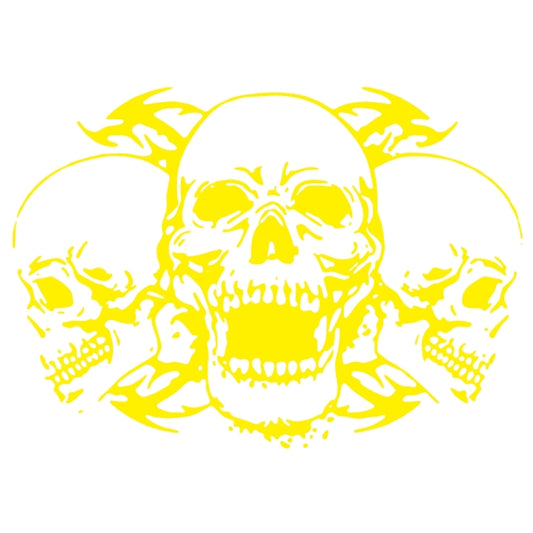 D-923 Three Skulls Pattern Car Modified Decorative Sticker(Yellow) by buy2fix