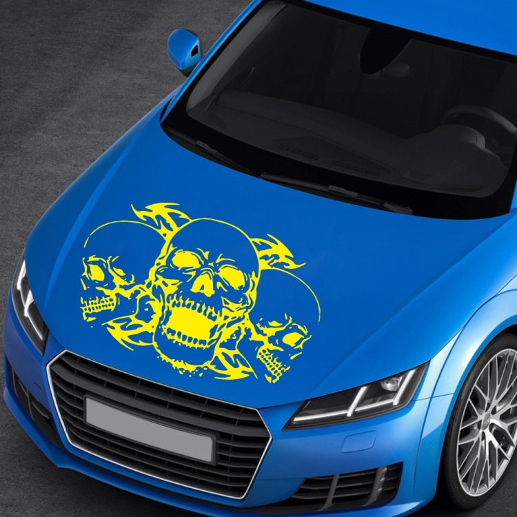 D-923 Three Skulls Pattern Car Modified Decorative Sticker(Yellow) - Decorative Sticker by buy2fix | Online Shopping UK | buy2fix