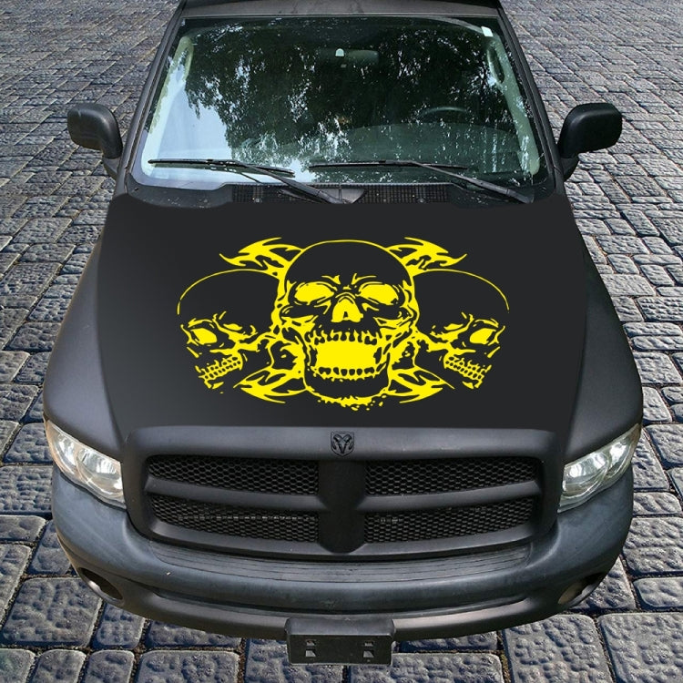 D-923 Three Skulls Pattern Car Modified Decorative Sticker(Yellow) - Decorative Sticker by buy2fix | Online Shopping UK | buy2fix