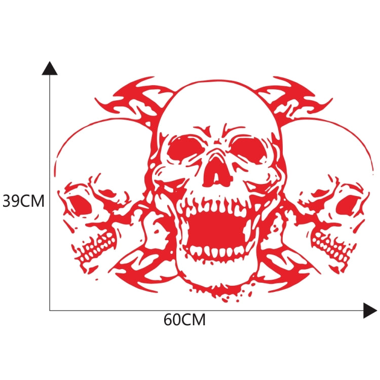 D-923 Three Skulls Pattern Car Modified Decorative Sticker(Red) - Decorative Sticker by buy2fix | Online Shopping UK | buy2fix