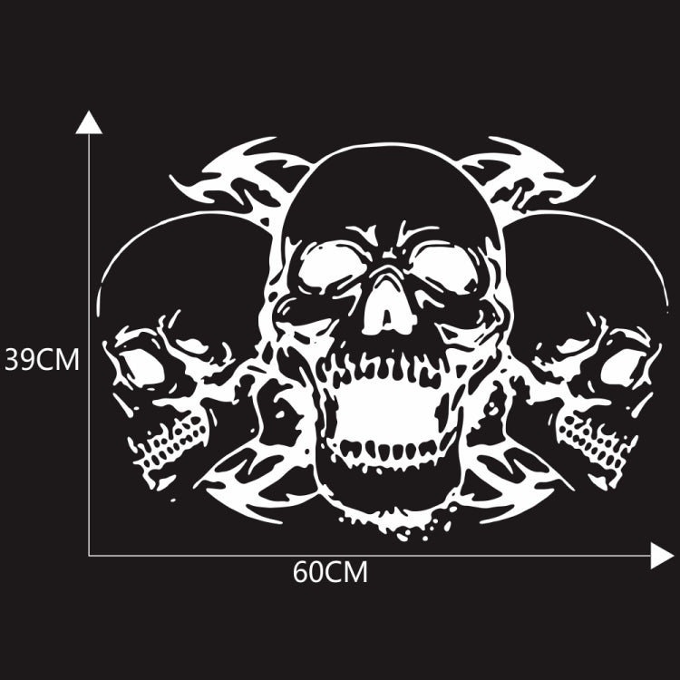D-923 Three Skulls Pattern Car Modified Decorative Sticker(White) - Decorative Sticker by buy2fix | Online Shopping UK | buy2fix