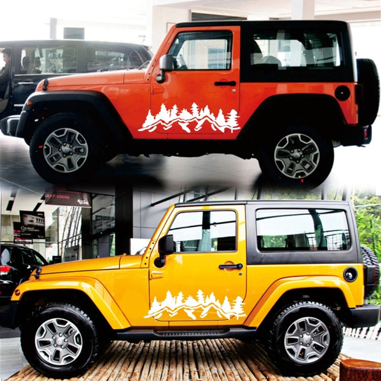 2 PCS/Set D-924 Mountain Woods Pattern Car Modified Decorative Sticker(White) - Decorative Sticker by buy2fix | Online Shopping UK | buy2fix