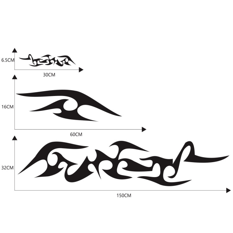 2 PCS/Set D-925 Flame Pattern Car Modified Decorative Sticker(Black) - Decorative Sticker by buy2fix | Online Shopping UK | buy2fix