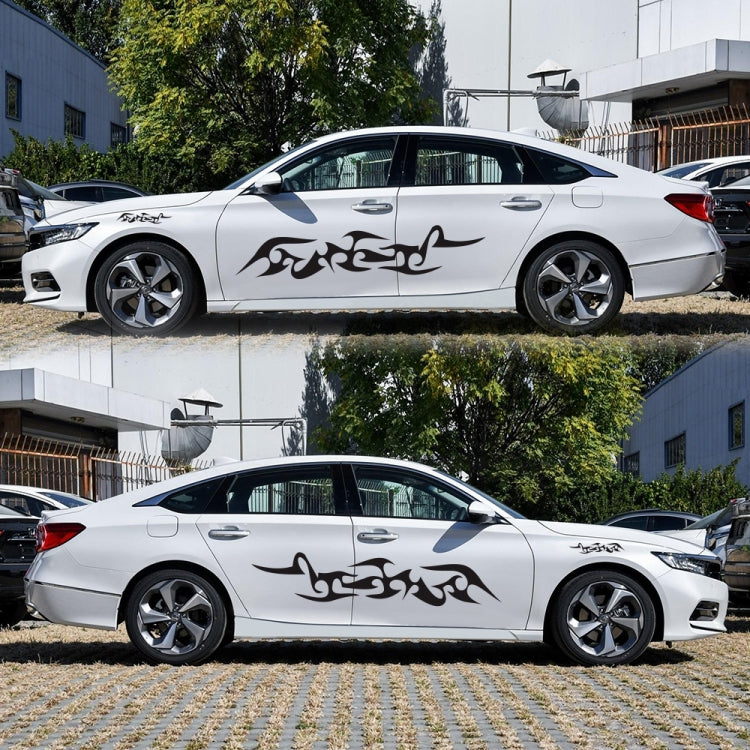 2 PCS/Set D-925 Flame Pattern Car Modified Decorative Sticker(Black) - Decorative Sticker by buy2fix | Online Shopping UK | buy2fix