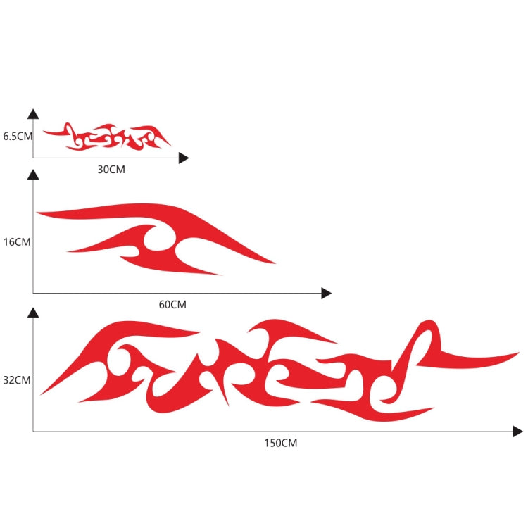 2 PCS/Set D-925 Flame Pattern Car Modified Decorative Sticker(Red) - Decorative Sticker by buy2fix | Online Shopping UK | buy2fix