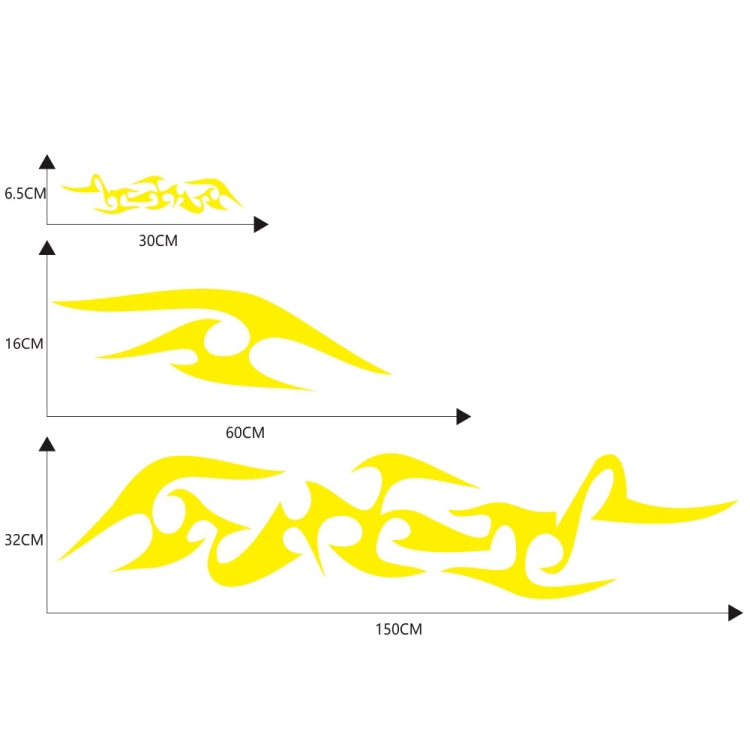 2 PCS/Set D-925 Flame Pattern Car Modified Decorative Sticker(Yellow) - Decorative Sticker by buy2fix | Online Shopping UK | buy2fix