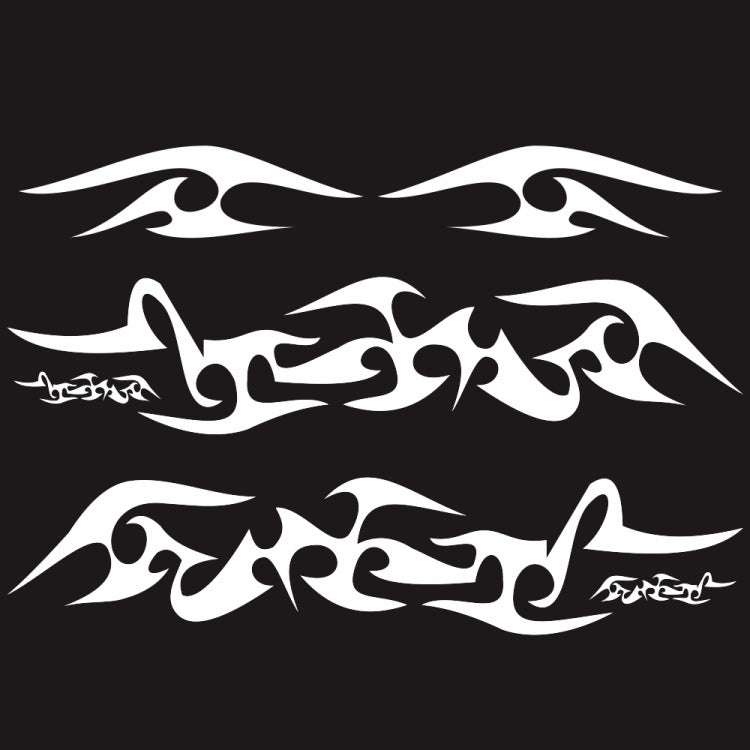 2 PCS/Set D-925 Flame Pattern Car Modified Decorative Sticker(White) - Decorative Sticker by buy2fix | Online Shopping UK | buy2fix