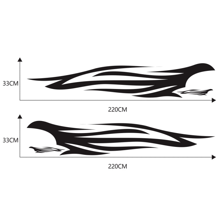 2 PCS/Set D-926 Fire Totem Pattern Car Modified Decorative Sticker(Black) - Decorative Sticker by buy2fix | Online Shopping UK | buy2fix