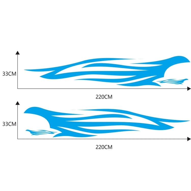2 PCS/Set D-926 Fire Totem Pattern Car Modified Decorative Sticker(Blue) - Decorative Sticker by buy2fix | Online Shopping UK | buy2fix