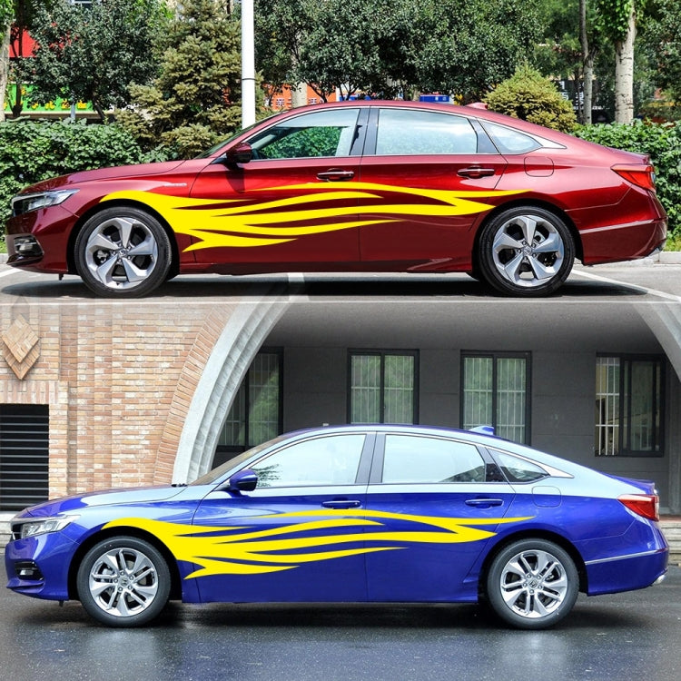 2 PCS/Set D-926 Fire Totem Pattern Car Modified Decorative Sticker(Yellow) - Decorative Sticker by buy2fix | Online Shopping UK | buy2fix