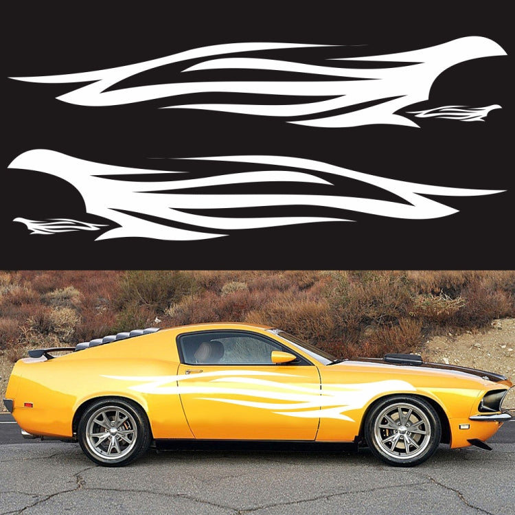 2 PCS/Set D-926 Fire Totem Pattern Car Modified Decorative Sticker(White) - Decorative Sticker by buy2fix | Online Shopping UK | buy2fix