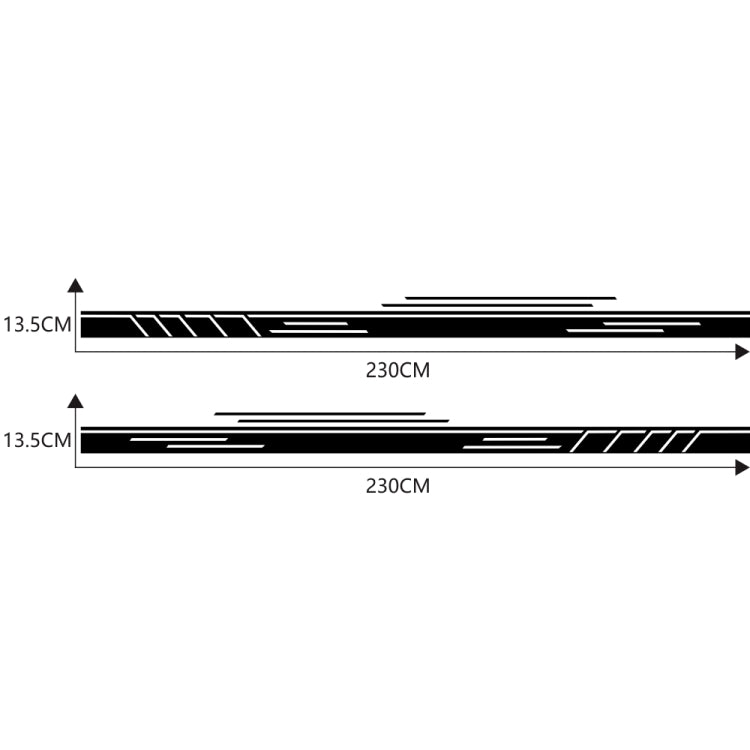 2 PCS/Set D-932 Stripe Pattern Car Modified Decorative Sticker(Black) - Decorative Sticker by buy2fix | Online Shopping UK | buy2fix