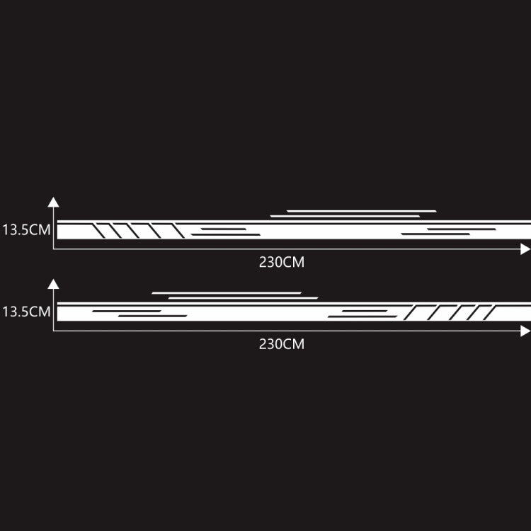 2 PCS/Set D-932 Stripe Pattern Car Modified Decorative Sticker(White) - Decorative Sticker by buy2fix | Online Shopping UK | buy2fix