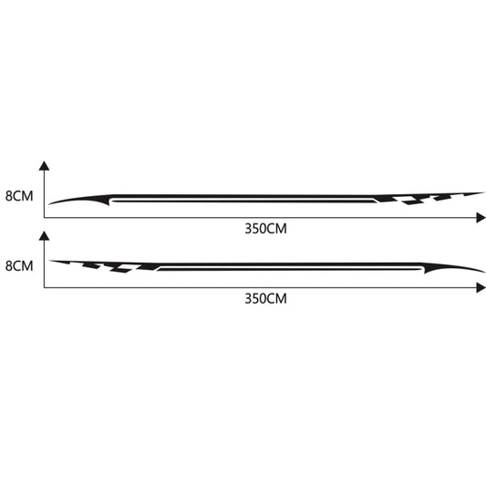 2 PCS/Set D-934 Waistline Pattern Car Modified Decorative Sticker(Black) by buy2fix