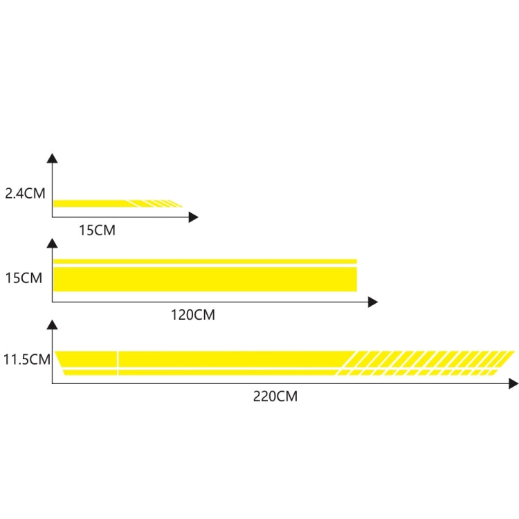 D-936 Stripe Pattern Car Modified Decorative Sticker(Yellow) - Decorative Sticker by buy2fix | Online Shopping UK | buy2fix