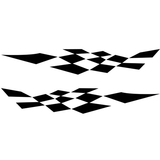 2 PCS/Set D-943 Checkered Flag Pattern Car Modified Decorative Sticker(Black) by buy2fix
