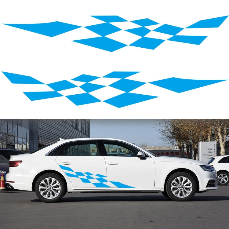 2 PCS/Set D-943 Checkered Flag Pattern Car Modified Decorative Sticker(Blue) - Decorative Sticker by buy2fix | Online Shopping UK | buy2fix