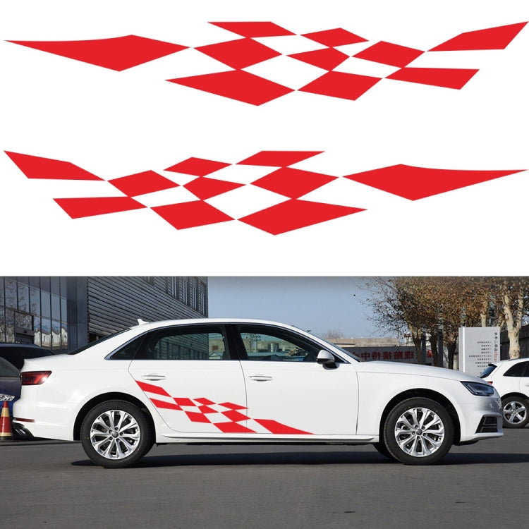 2 PCS/Set D-943 Checkered Flag Pattern Car Modified Decorative Sticker(Red) - Decorative Sticker by buy2fix | Online Shopping UK | buy2fix