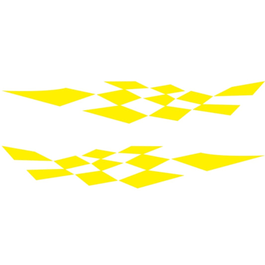2 PCS/Set D-943 Checkered Flag Pattern Car Modified Decorative Sticker(Yellow) by buy2fix
