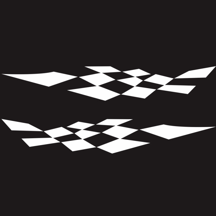 2 PCS/Set D-943 Checkered Flag Pattern Car Modified Decorative Sticker(White) - Decorative Sticker by buy2fix | Online Shopping UK | buy2fix