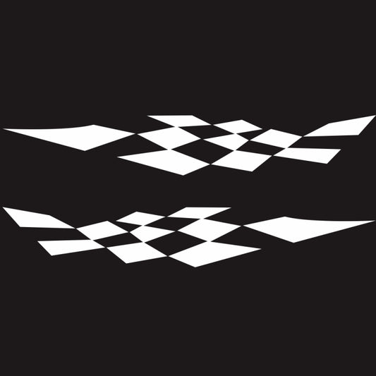 2 PCS/Set D-943 Checkered Flag Pattern Car Modified Decorative Sticker(White) by buy2fix